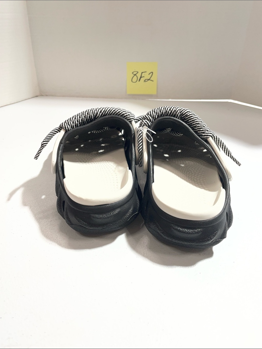 Black Slip-On Clog with Striped Laces - Picture 2 of 2